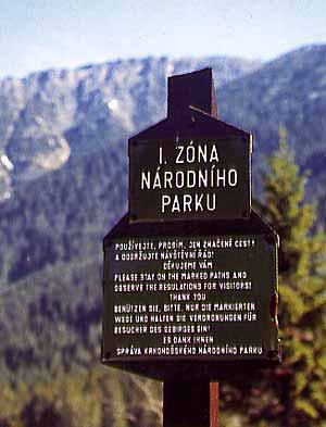 Die Zonen im Nationalpark Krkonose